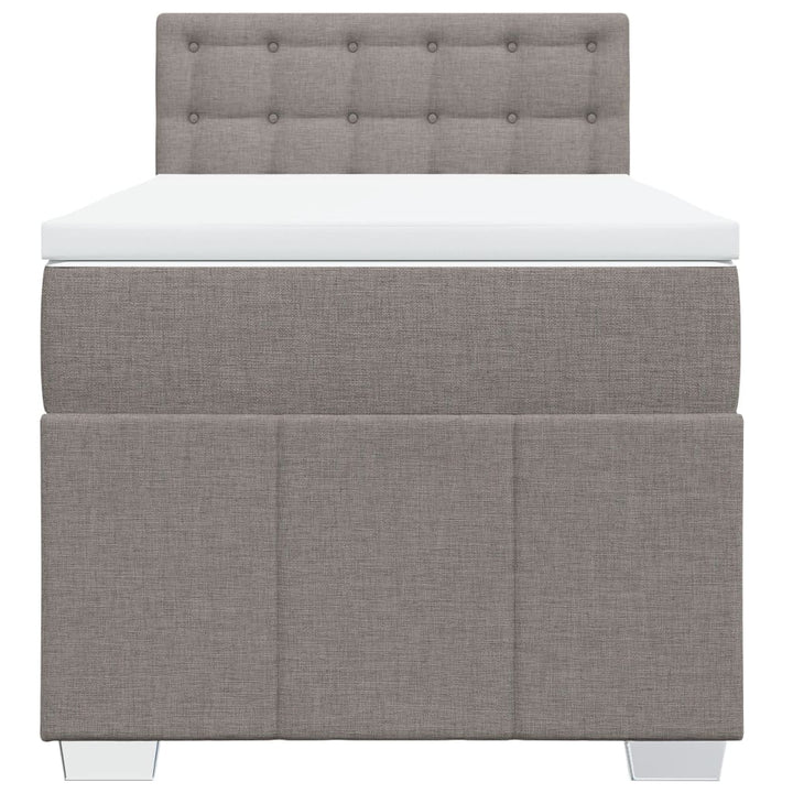 kontinentalseng med madras 100x200 cm stof gråbrun