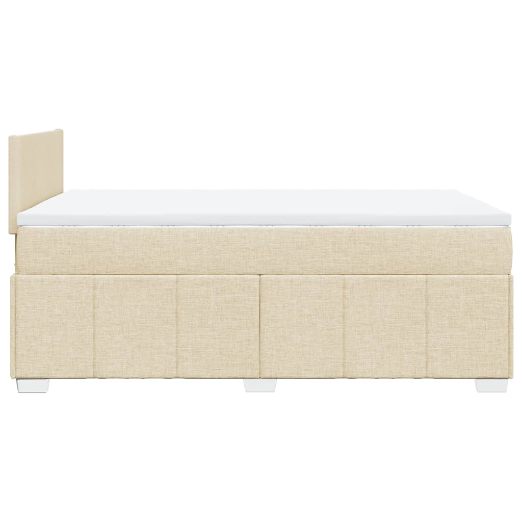 kontinentalseng med madras 120x190 cm stof cremefarvet