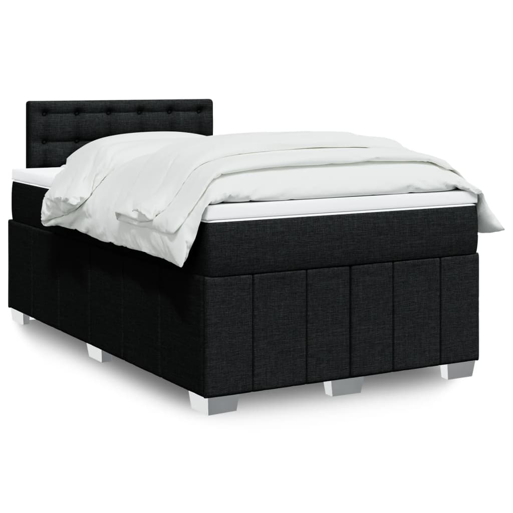 kontinentalseng med madras 120x190 cm stof sort
