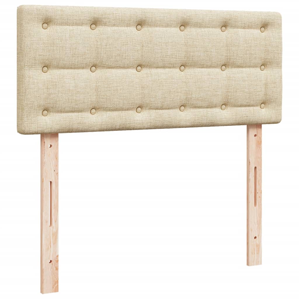 kontinentalseng med madras 120x190 cm stof cremefarvet