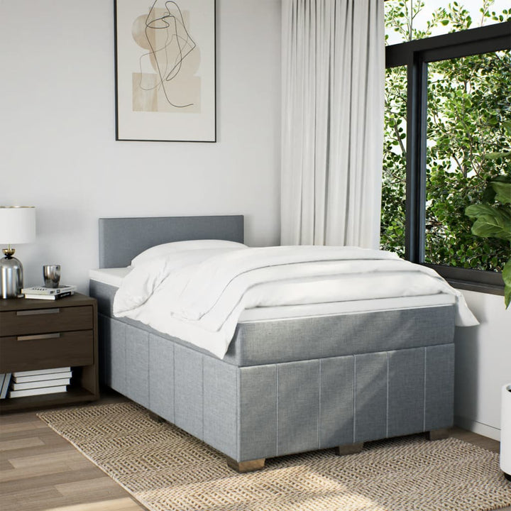 kontinentalseng med madras 120x200 cm stof lysegrå