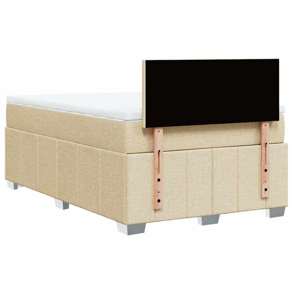 kontinentalseng med madras 120x200 cm stof cremefarvet