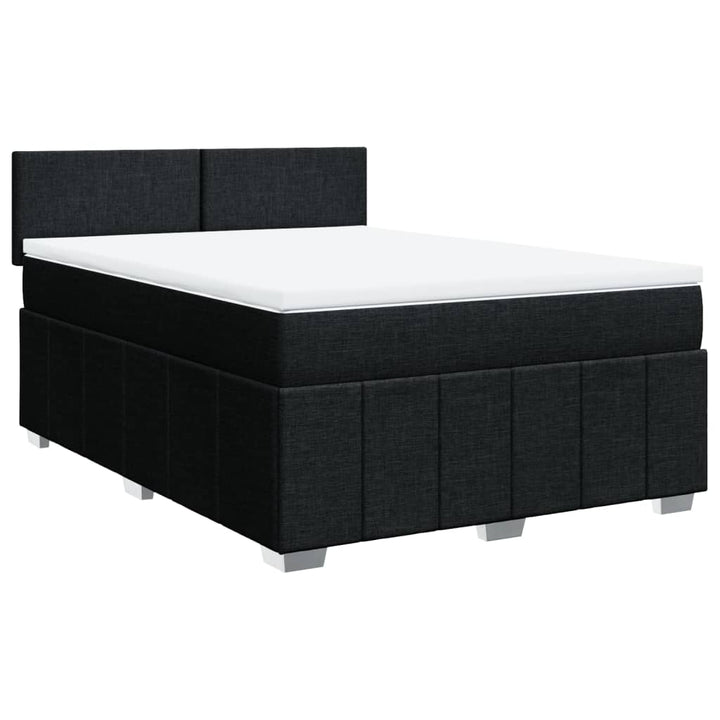 kontinentalseng med madras 140x190 cm stof sort