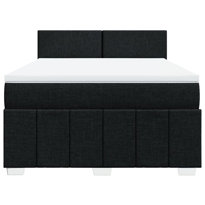 kontinentalseng med madras 140x190 cm stof sort