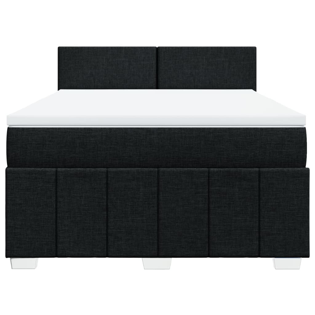kontinentalseng med madras 140x190 cm stof sort