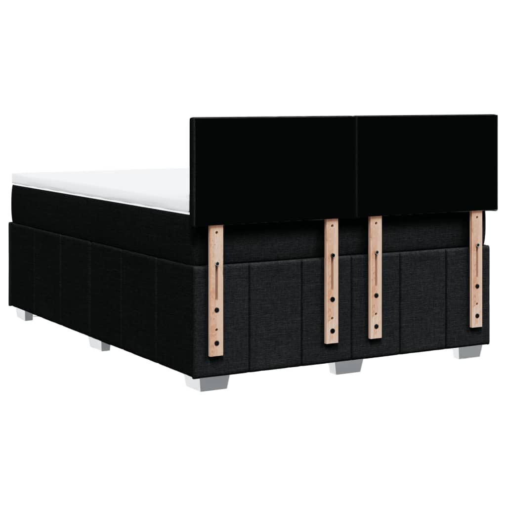 kontinentalseng med madras 140x190 cm stof sort