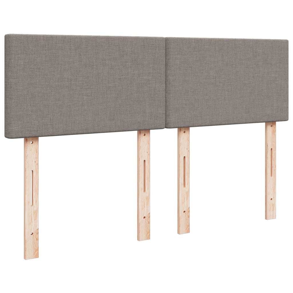 kontinentalseng med madras 140x190 cm stof gråbrun