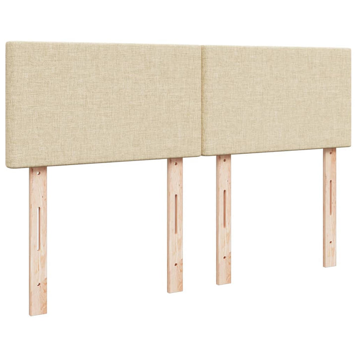 kontinentalseng med madras 140x190 cm stof cremefarvet