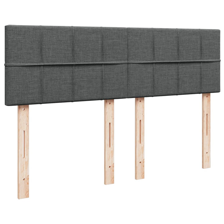 kontinentalseng med madras 140x190 cm stof mørkegrå