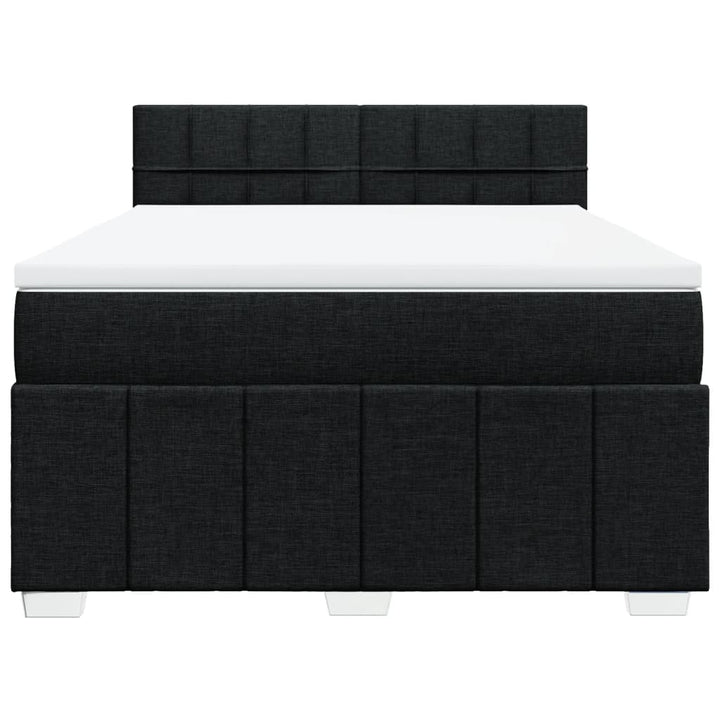 kontinentalseng med madras 140x190 cm stof sort