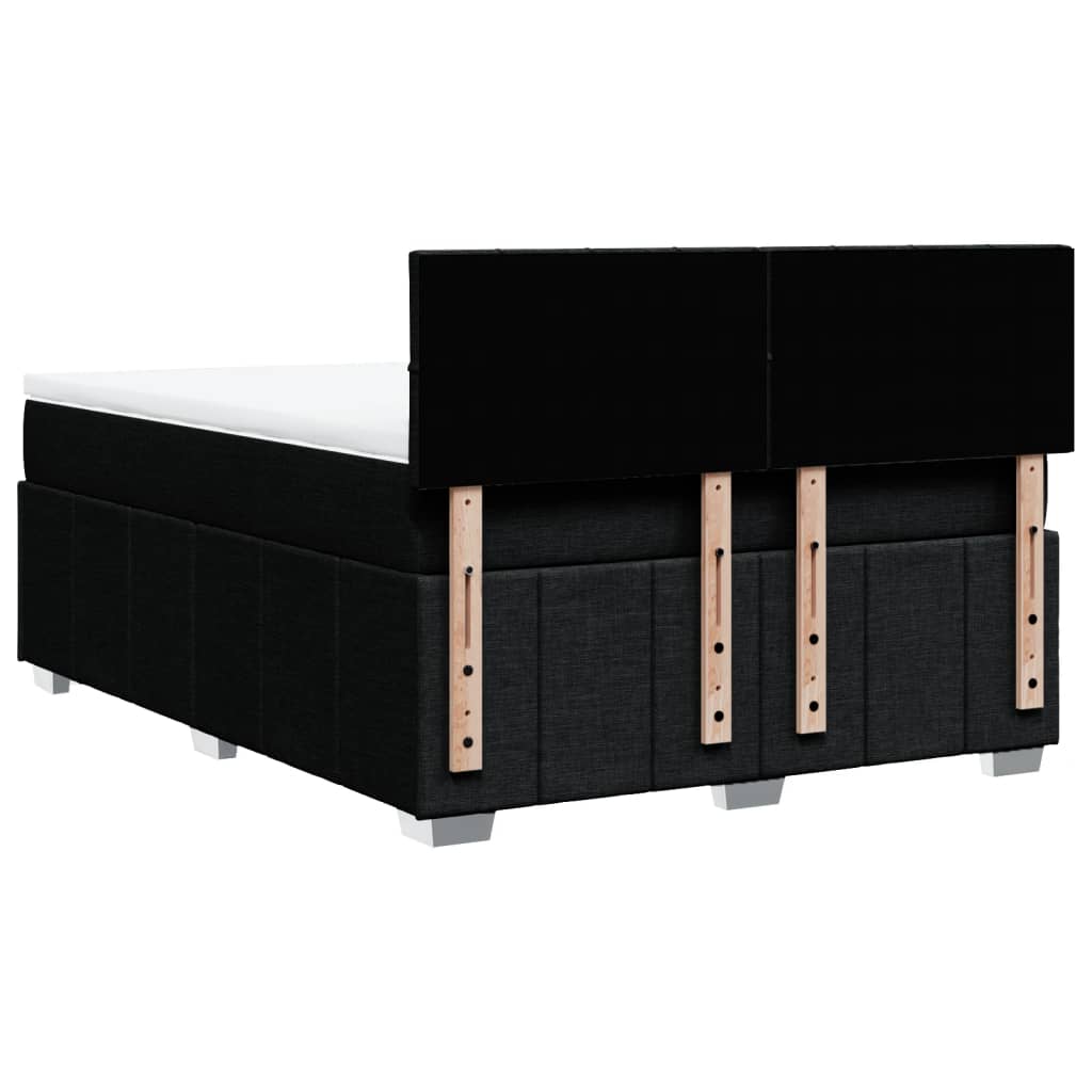 kontinentalseng med madras 140x190 cm stof sort