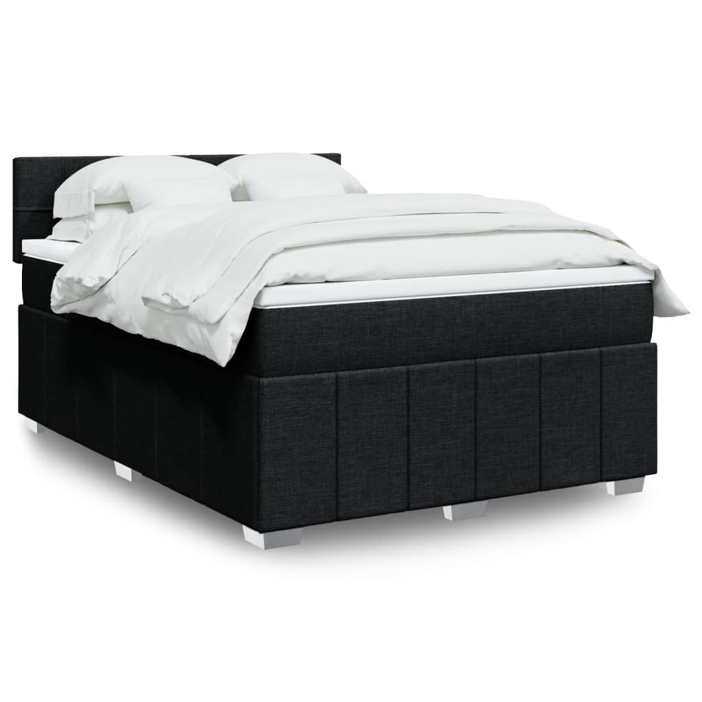 kontinentalseng med madras 140x190 cm stof sort