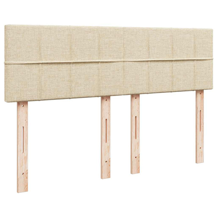 kontinentalseng med madras 140x190 cm stof cremefarvet