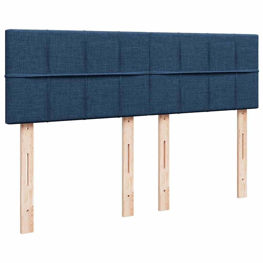 kontinentalseng med madras 140x190 cm stof blå