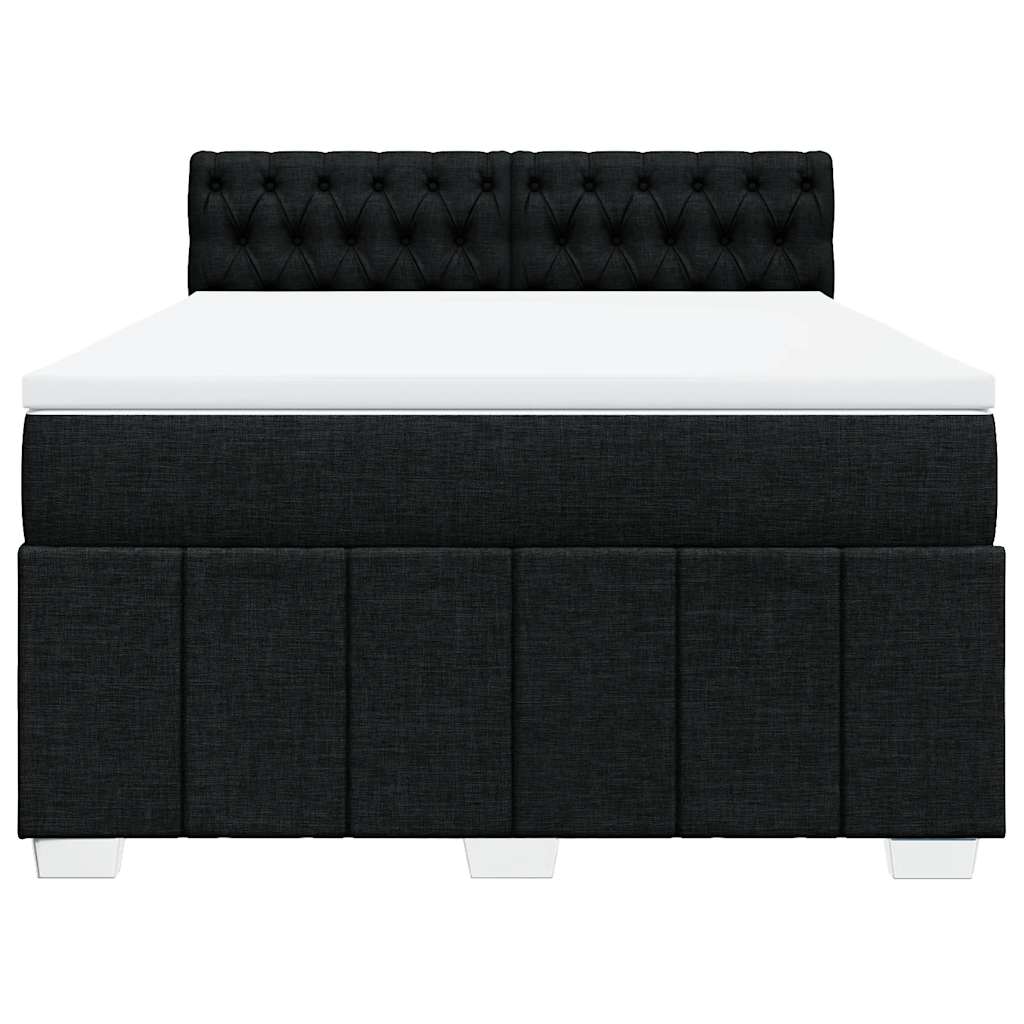 kontinentalseng med madras 140x190 cm stof sort