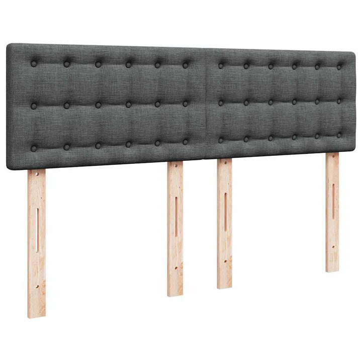 kontinentalseng med madras 140x190 cm stof mørkegrå