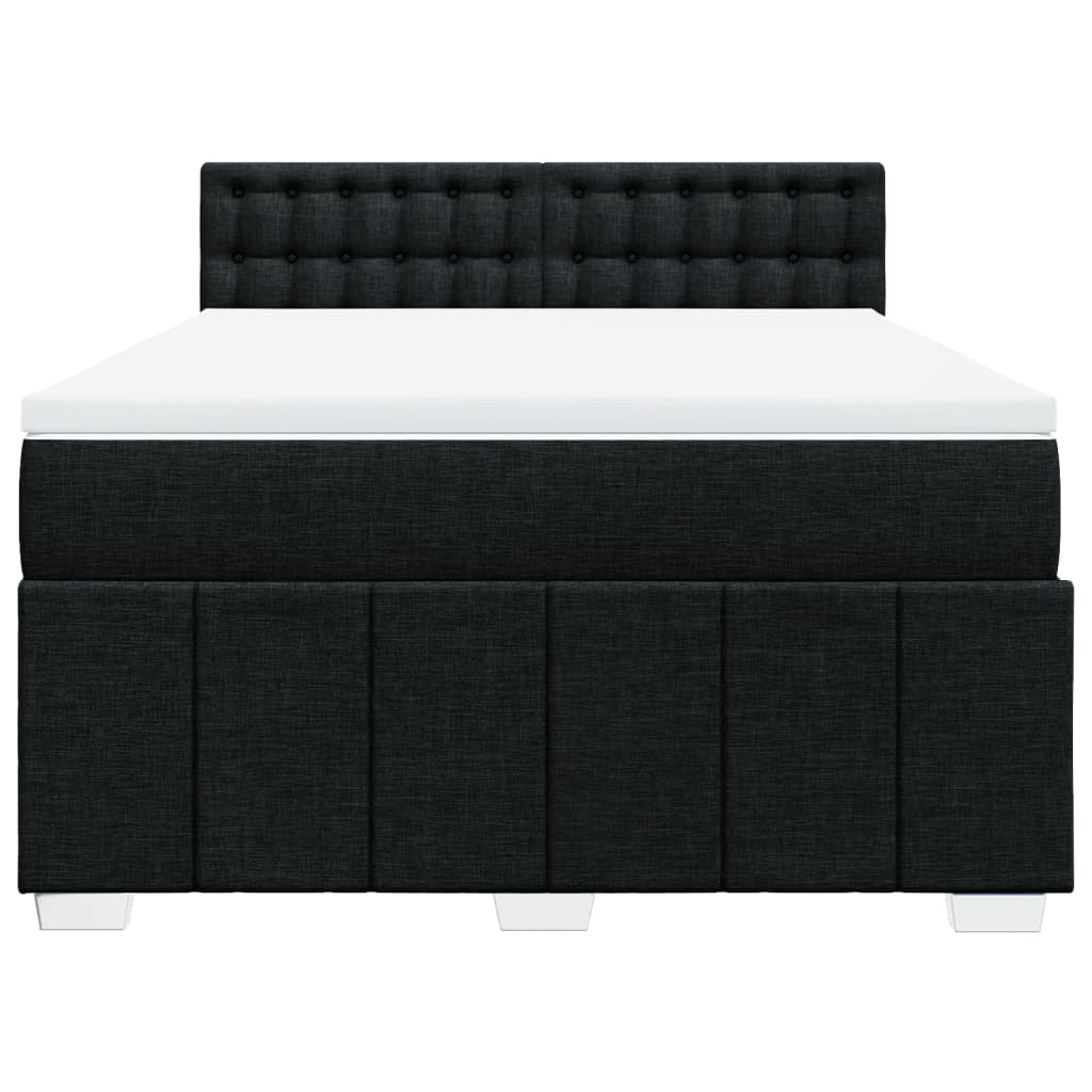 kontinentalseng med madras 140x190 cm stof sort
