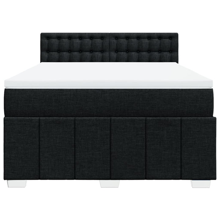 kontinentalseng med madras 140x190 cm stof sort