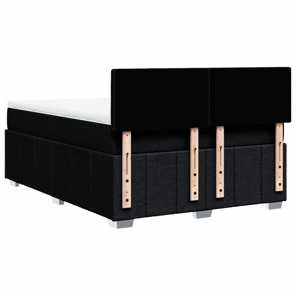 kontinentalseng med madras 140x190 cm stof sort