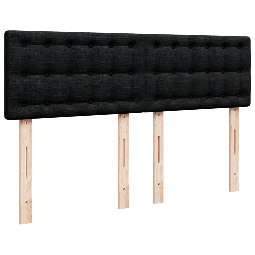kontinentalseng med madras 140x190 cm stof sort