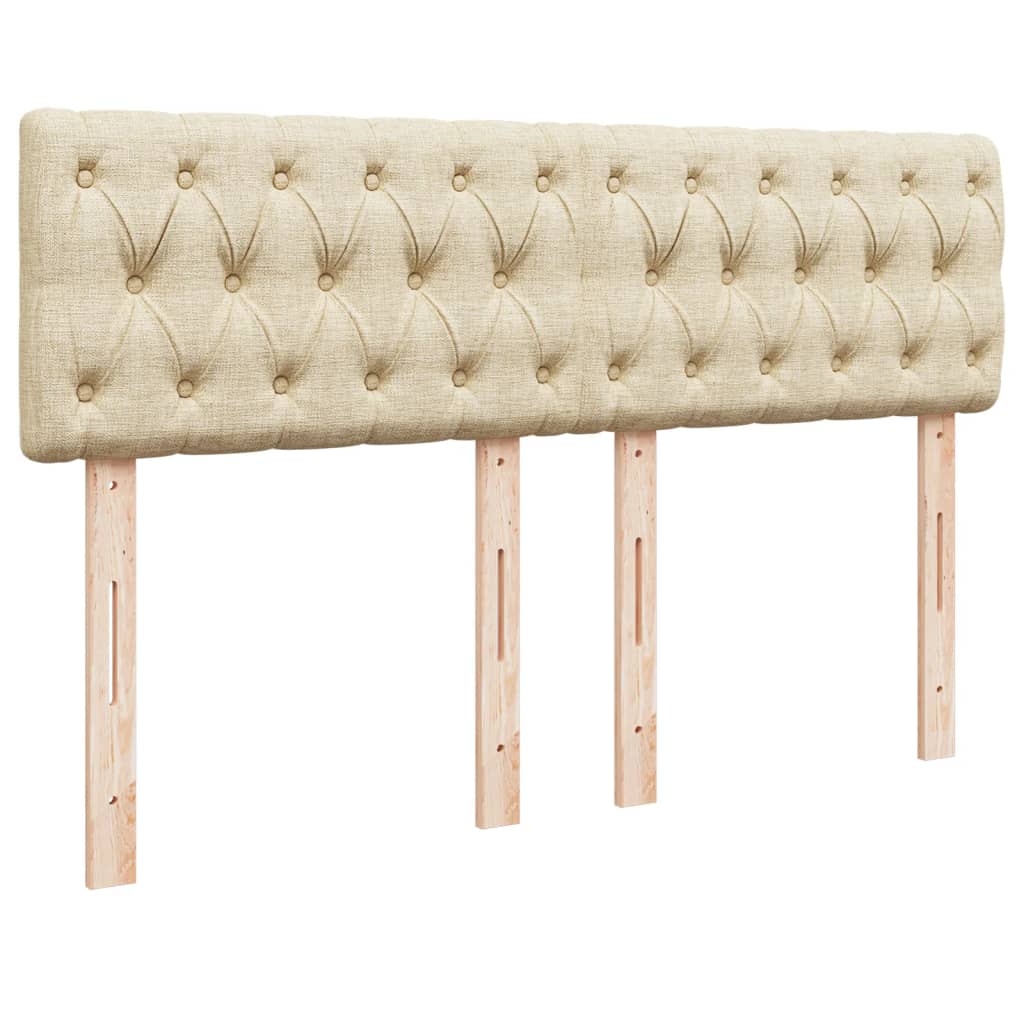 kontinentalseng med madras 140x200 cm stof cremefarvet