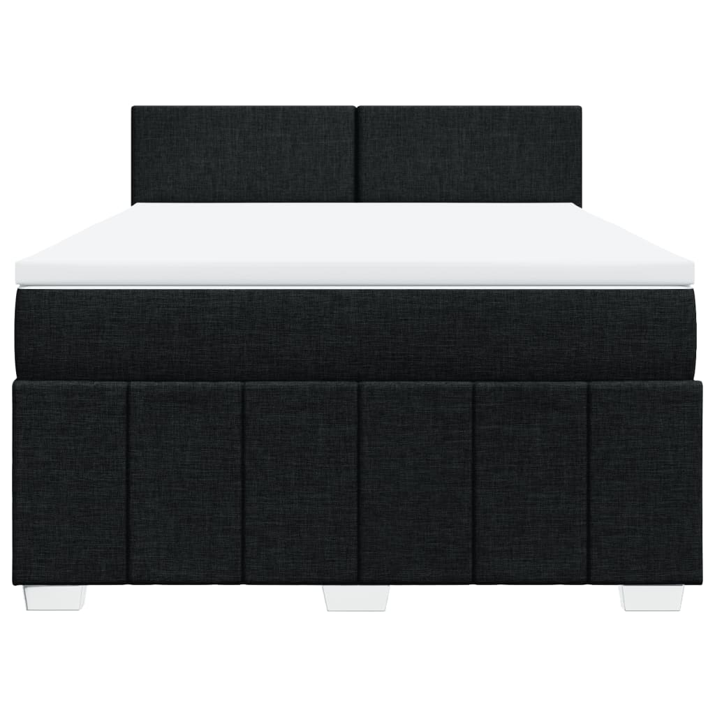 kontinentalseng med madras 160x200 cm stof sort