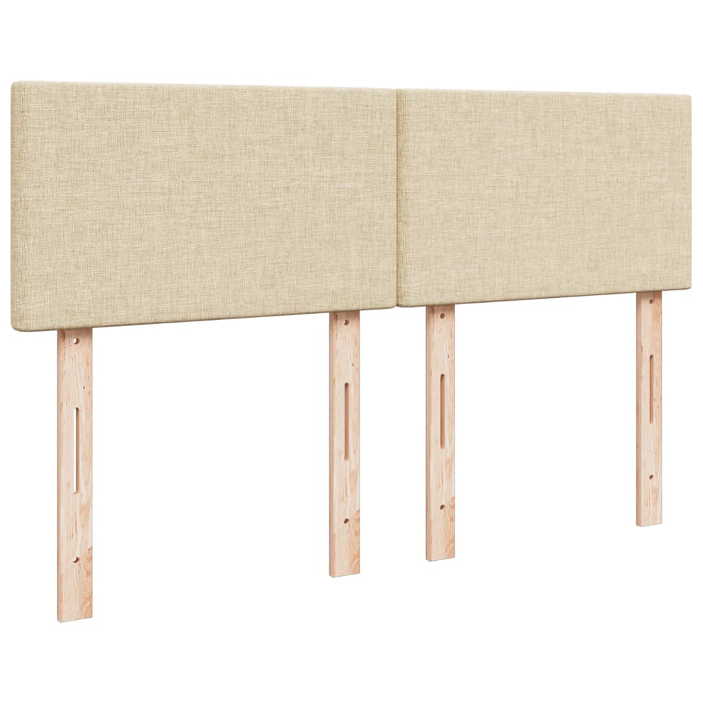 kontinentalseng med madras 160x200 cm stof cremefarvet