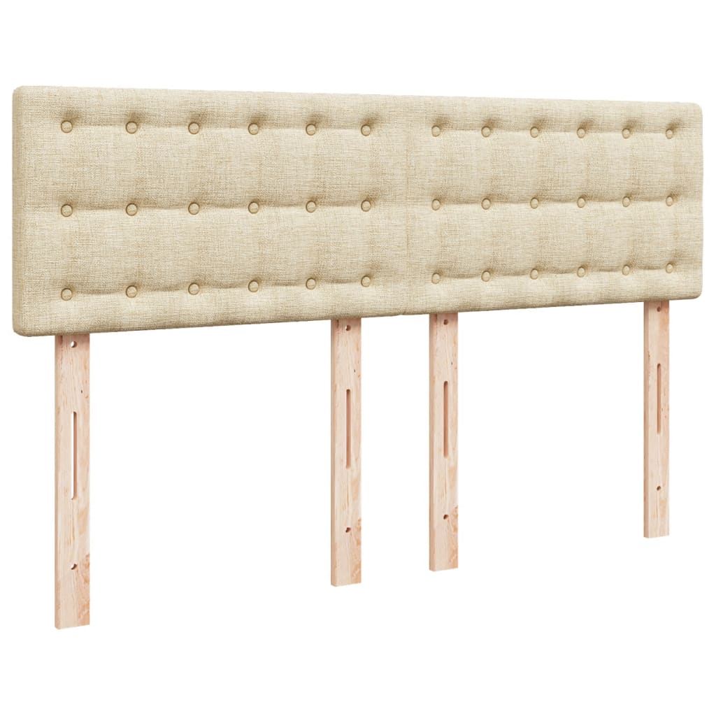 kontinentalseng med madras 160x200 cm stof cremefarvet