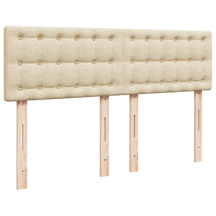 kontinentalseng med madras 160x200 cm stof cremefarvet