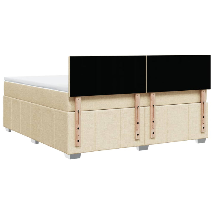 kontinentalseng med madras 180x200 cm stof cremefarvet