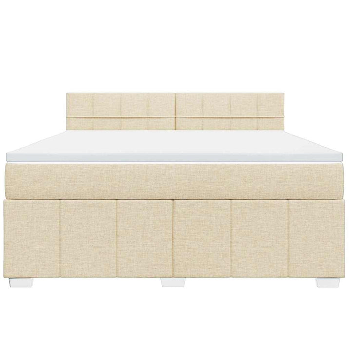 kontinentalseng med madras 180x200 cm stof cremefarvet