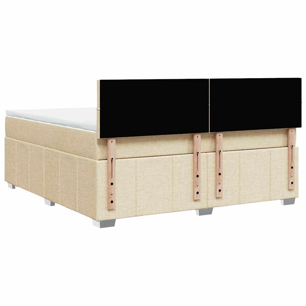 kontinentalseng med madras 180x200 cm stof cremefarvet