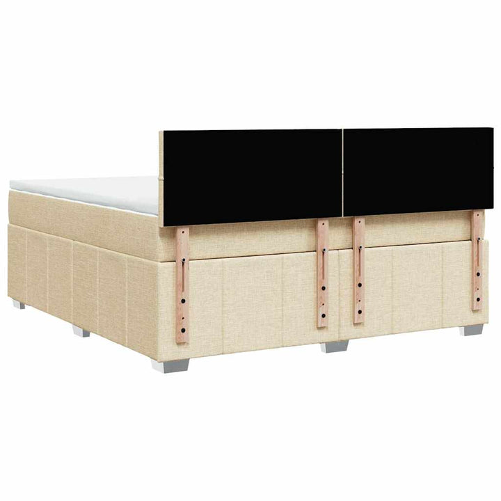 kontinentalseng med madras 180x200 cm stof cremefarvet