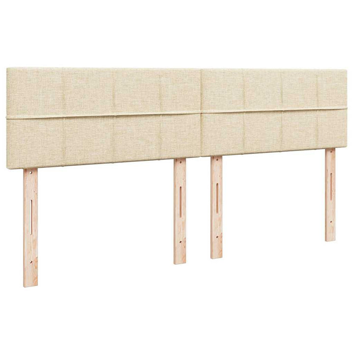 kontinentalseng med madras 180x200 cm stof cremefarvet