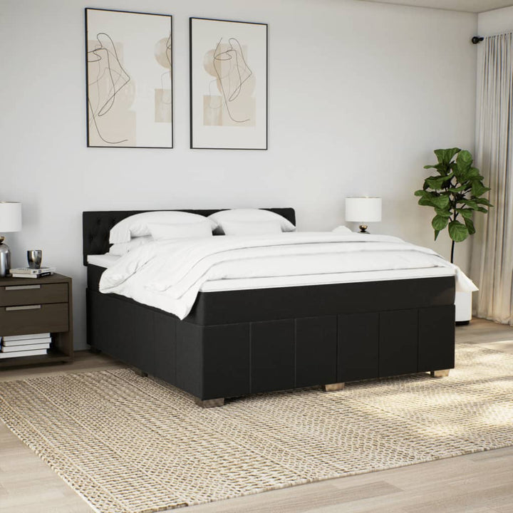 kontinentalseng med madras 180x200 cm stof sort