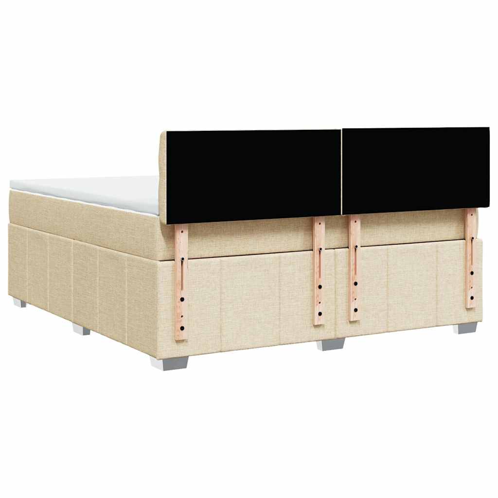 kontinentalseng med madras 180x200 cm stof cremefarvet
