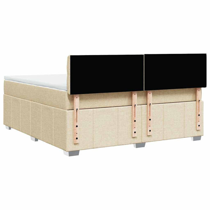 kontinentalseng med madras 180x200 cm stof cremefarvet