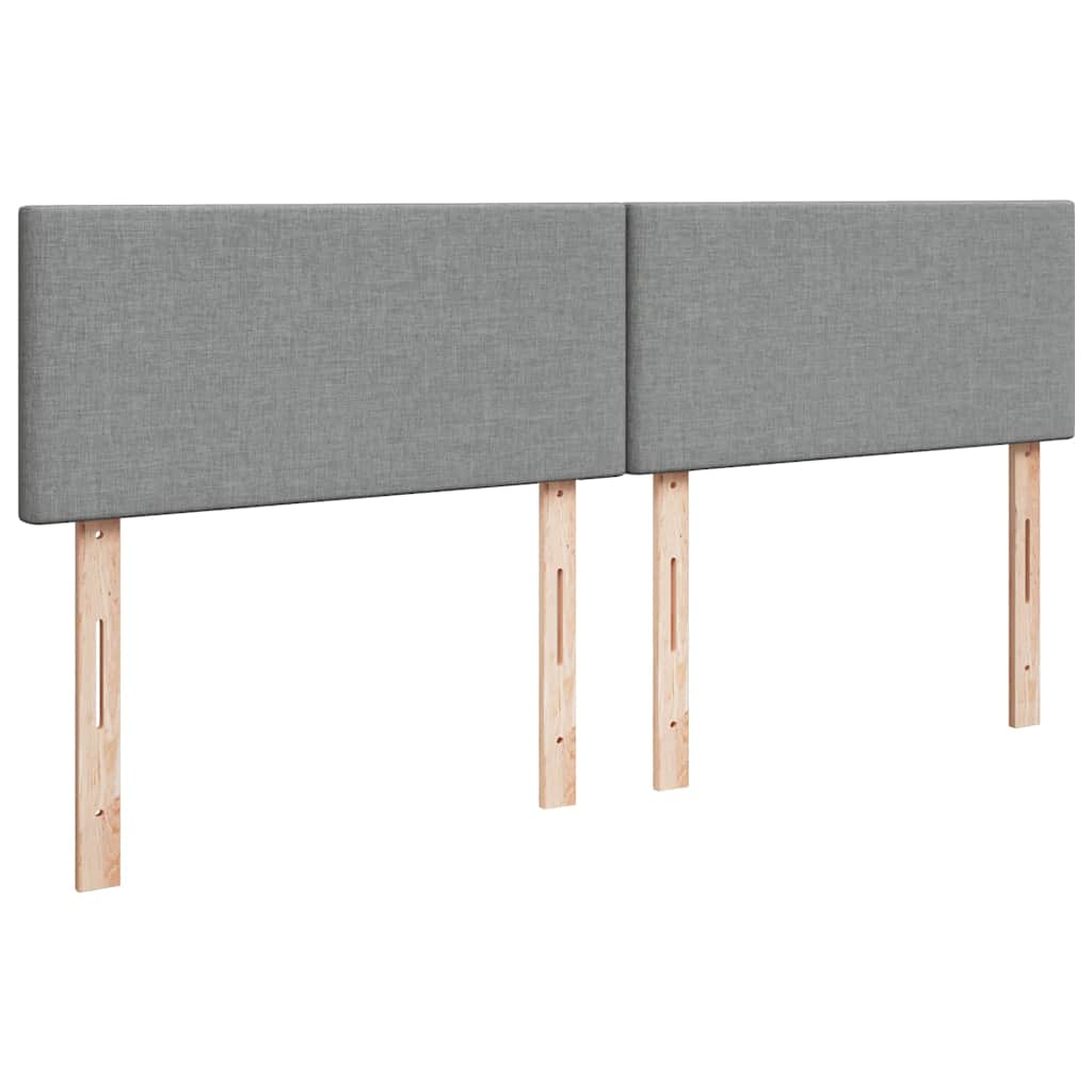 kontinentalseng med madras 200x200 cm stof lysegrå