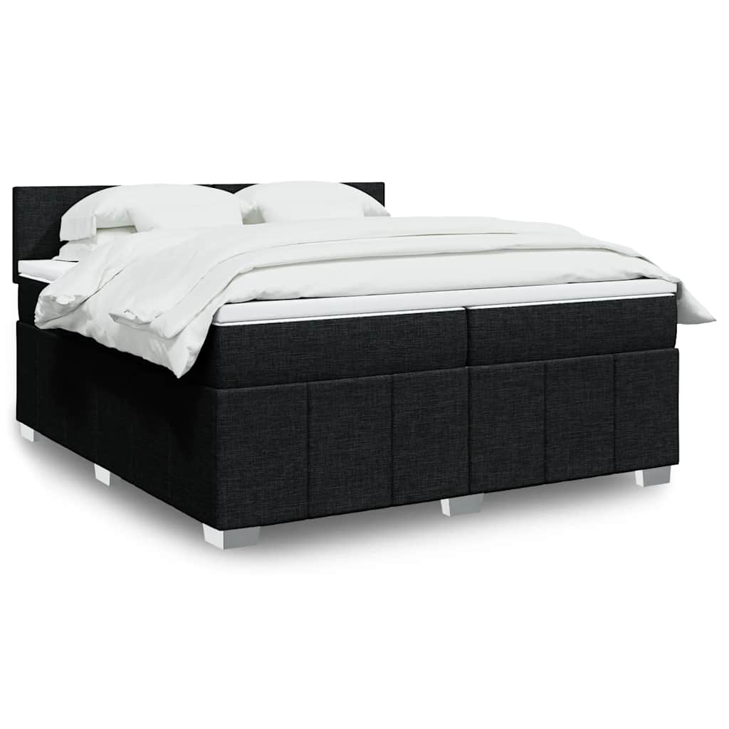 kontinentalseng med madras 200x200 cm stof sort
