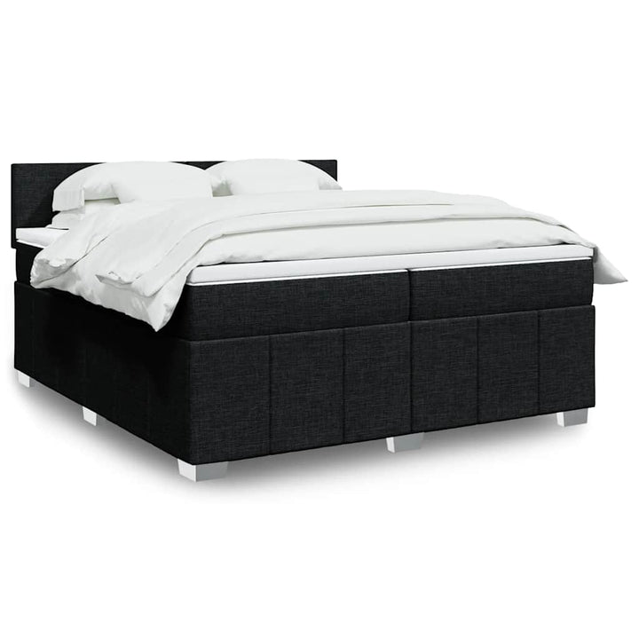 kontinentalseng med madras 200x200 cm stof sort