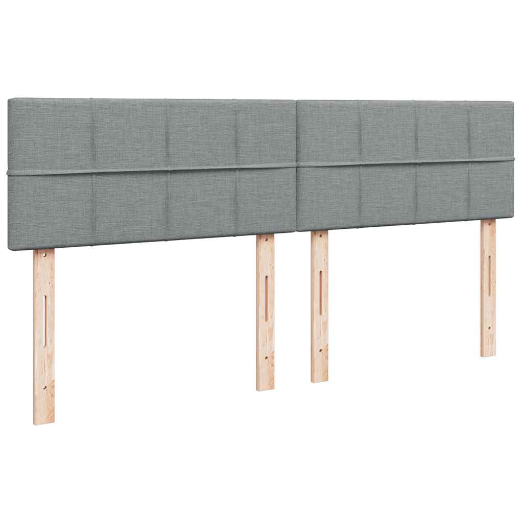 kontinentalseng med madras 200x200 cm stof lysegrå