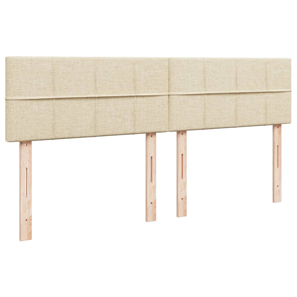 kontinentalseng med madras 200x200 cm stof cremefarvet