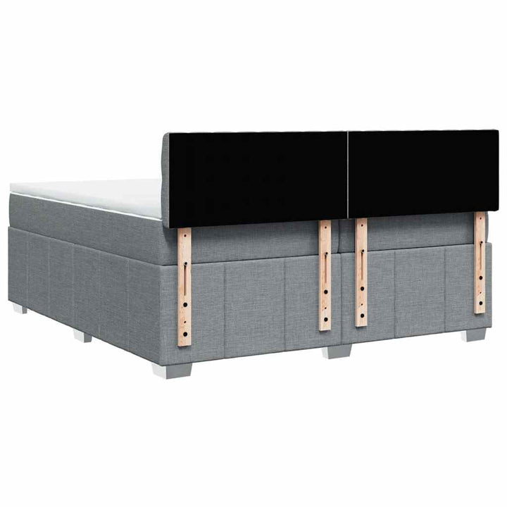 kontinentalseng med madras 200x200 cm stof lysegrå