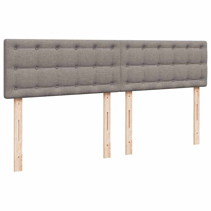 kontinentalseng med madras 200x200 cm stof gråbrun