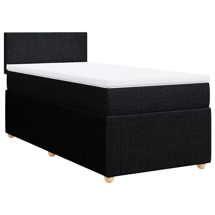 kontinentalseng med madras 80x200 cm stof sort