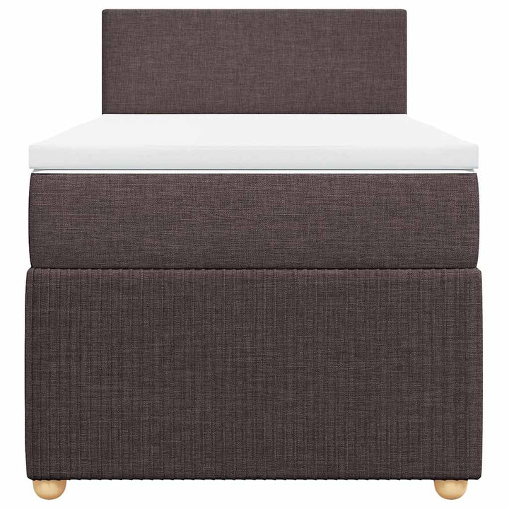 kontinentalseng med madras 80x200 cm stof mørkebrun