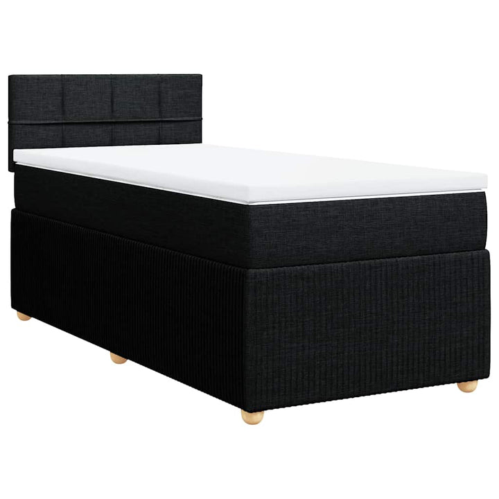 kontinentalseng med madras 80x200 cm stof sort