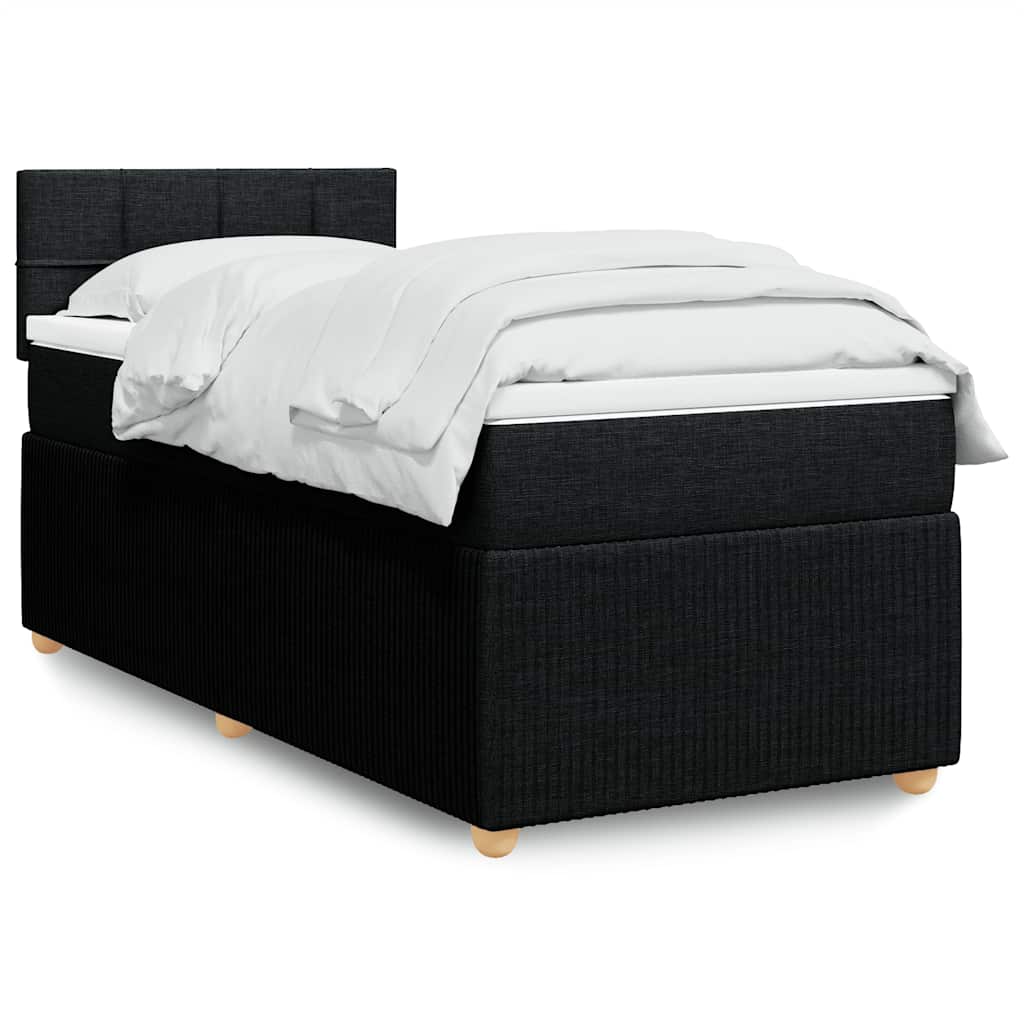 kontinentalseng med madras 80x200 cm stof sort