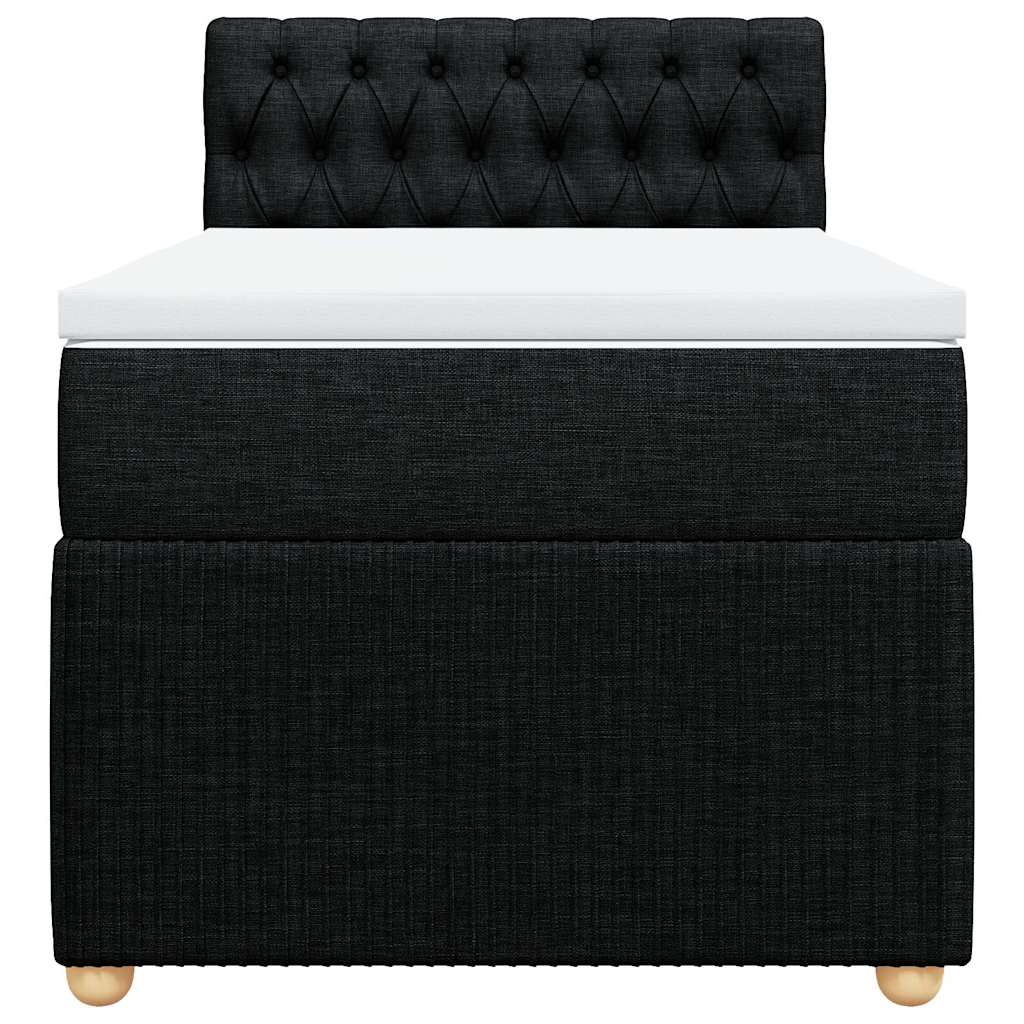 kontinentalseng med madras 80x200 cm stof sort
