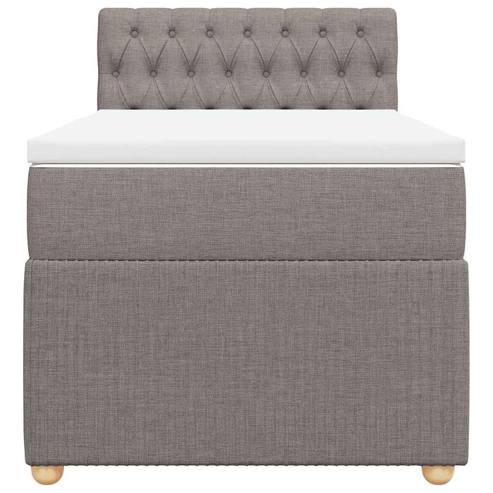 kontinentalseng med madras 80x200 cm stof gråbrun